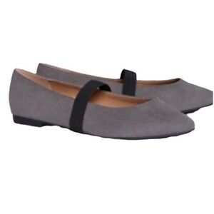 Lane Bryant Mary Jane Faux Suede Almond Toe Flats